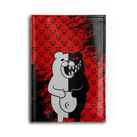 Обложка для автодокументов с принтом MONOKUMA. в Курске, натуральная кожа |  размер 19,9*13 см; внутри 4 больших “конверта” для документов и один маленький отдел — туда идеально встанут права | Тематика изображения на принте: anime | bear | black  white | danganronpa | kurokuma | monodam | monokuma | monomi | monotaro | pink | rabbit | school | shirokuma | аниме | главарь | мoноми | монокума | черно белый | школа