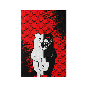 Обложка для паспорта матовая кожа с принтом MONOKUMA. в Курске, натуральная матовая кожа | размер 19,3 х 13,7 см; прозрачные пластиковые крепления | Тематика изображения на принте: anime | bear | black  white | danganronpa | kurokuma | monodam | monokuma | monomi | monotaro | pink | rabbit | school | shirokuma | аниме | главарь | мoноми | монокума | черно белый | школа