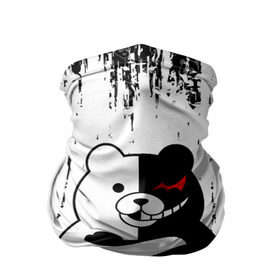 Бандана-труба 3D с принтом MONOKUMA. в Курске, 100% полиэстер, ткань с особыми свойствами — Activecool | плотность 150‒180 г/м2; хорошо тянется, но сохраняет форму | anime | bear | black  white | danganronpa | kurokuma | monodam | monokuma | monomi | monotaro | pink | rabbit | school | shirokuma | аниме | главарь | мoноми | монокума | черно белый | школа