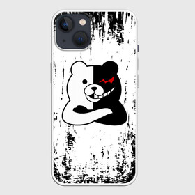 Чехол для iPhone 13 с принтом Монокума стоит сложа руки в Курске,  |  | anime | bear | black  white | danganronpa | kurokuma | monodam | monokuma | monomi | monotaro | pink | rabbit | school | shirokuma | аниме | главарь | мoноми | монокума | черно белый | школа