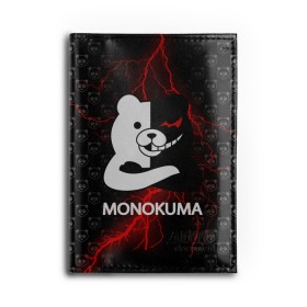 Обложка для автодокументов с принтом MONOKUMA. в Курске, натуральная кожа |  размер 19,9*13 см; внутри 4 больших “конверта” для документов и один маленький отдел — туда идеально встанут права | Тематика изображения на принте: anime | bear | black  white | danganronpa | kurokuma | monodam | monokuma | monomi | monotaro | pink | rabbit | school | shirokuma | аниме | главарь | мoноми | монокума | черно белый | школа