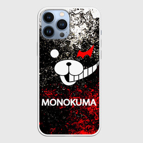 Чехол для iPhone 13 Pro Max с принтом Монокума шум в Курске,  |  | anime | bear | black  white | danganronpa | kurokuma | monodam | monokuma | monomi | monotaro | pink | rabbit | school | shirokuma | аниме | главарь | мoноми | монокума | черно белый | школа