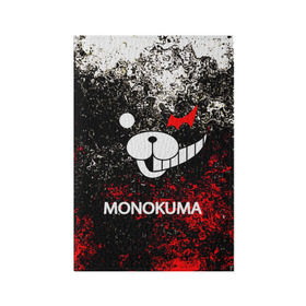 Обложка для паспорта матовая кожа с принтом MONOKUMA. в Курске, натуральная матовая кожа | размер 19,3 х 13,7 см; прозрачные пластиковые крепления | Тематика изображения на принте: anime | bear | black  white | danganronpa | kurokuma | monodam | monokuma | monomi | monotaro | pink | rabbit | school | shirokuma | аниме | главарь | мoноми | монокума | черно белый | школа