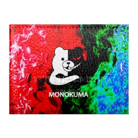 Обложка для студенческого билета с принтом MONOKUMA. в Курске, натуральная кожа | Размер: 11*8 см; Печать на всей внешней стороне | Тематика изображения на принте: anime | bear | black  white | danganronpa | kurokuma | monodam | monokuma | monomi | monotaro | pink | rabbit | school | shirokuma | аниме | главарь | мoноми | монокума | черно белый | школа