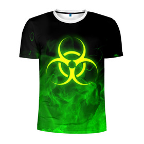 Мужская футболка 3D спортивная с принтом BIOHAZARD в Курске, 100% полиэстер с улучшенными характеристиками | приталенный силуэт, круглая горловина, широкие плечи, сужается к линии бедра | Тематика изображения на принте: biohazard | radiation | re | re3 | residenr evil | toxic | virusвирус | world war z | биохазард | обитель зла | радиация | токсик | эпидемия