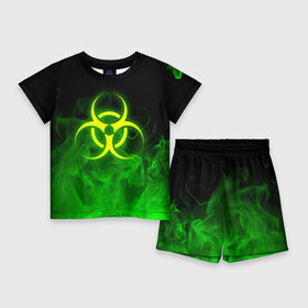 Детский костюм с шортами 3D с принтом BIOHAZARD в Курске,  |  | biohazard | radiation | re | re3 | residenr evil | toxic | virusвирус | world war z | биохазард | обитель зла | радиация | токсик | эпидемия