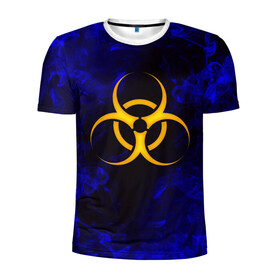 Мужская футболка 3D спортивная с принтом BIOHAZARD в Курске, 100% полиэстер с улучшенными характеристиками | приталенный силуэт, круглая горловина, широкие плечи, сужается к линии бедра | Тематика изображения на принте: biohazard | radiation | re | re3 | residenr evil | toxic | virusвирус | world war z | биохазард | обитель зла | радиация | токсик | эпидемия