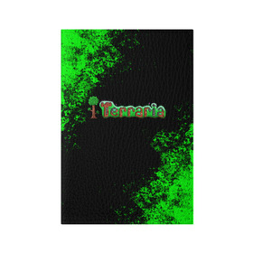 Обложка для паспорта матовая кожа с принтом Terraria в Курске, натуральная матовая кожа | размер 19,3 х 13,7 см; прозрачные пластиковые крепления | Тематика изображения на принте: action | minecraft | terraria | игра | компьютерная игра | приключение | терария | террария