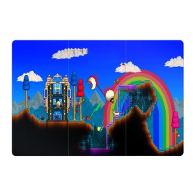 Магнитный плакат 3Х2 с принтом TERRARIA GAME в Курске, Полимерный материал с магнитным слоем | 6 деталей размером 9*9 см | Тематика изображения на принте: game | pixel | terraria | игра | пиксель | террариа