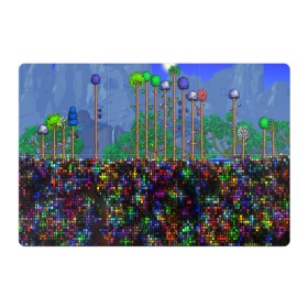 Магнитный плакат 3Х2 с принтом TERRARIA в Курске, Полимерный материал с магнитным слоем | 6 деталей размером 9*9 см | Тематика изображения на принте: game | pixel | terraria | игра | пиксель | террариа