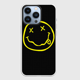 Чехол для iPhone 13 Pro с принтом NIRVANA (+ на спине) в Курске,  |  | Тематика изображения на принте: cobain | kurt | nirvana | карбон | кобейн | курт | нирвана | смайл | улыбка