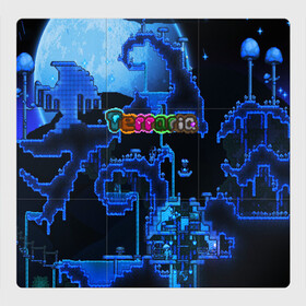 Магнитный плакат 3Х3 с принтом Terraria в Курске, Полимерный материал с магнитным слоем | 9 деталей размером 9*9 см | Тематика изображения на принте: game | pixel | terraria | игра | пиксель | террариа