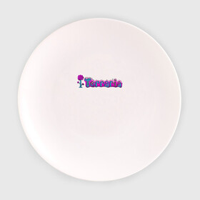 Тарелка 3D с принтом Terraria в Курске, фарфор | диаметр - 210 мм
диаметр для нанесения принта - 120 мм | game | logo | teraria | terraria | игра | инди игра | логотип | надпись | терария | террария