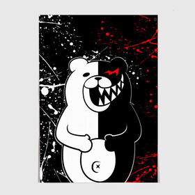 Постер с принтом MONOKUMA в Курске, 100% бумага
 | бумага, плотность 150 мг. Матовая, но за счет высокого коэффициента гладкости имеет небольшой блеск и дает на свету блики, но в отличии от глянцевой бумаги не покрыта лаком | anime | bear | black  white | danganronpa | kurokuma | monodam | monokuma | monomi | monotaro | rabbit | school | shirokuma | аниме | главарь | мoноми | монокума | черно белый | школа