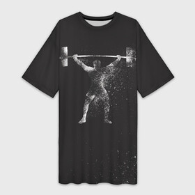 Платье-футболка 3D с принтом Атлет в Курске,  |  | lifting | wheight lifting | wheightlifting | тяжелая атлетика | штанга | штангист