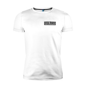 Мужская футболка премиум с принтом LINDEMANN в Курске, 92% хлопок, 8% лайкра | приталенный силуэт, круглый вырез ворота, длина до линии бедра, короткий рукав | lindemann | lm | rock | кристиан лоренц | линдеманн | лм | музыка | рок | тилль линдеманн