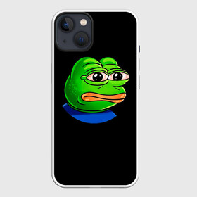 Чехол для iPhone 13 с принтом Frog в Курске,  |  | animal | frog | head | meme | голова | животные | лягушка | мем | прикол | юмор