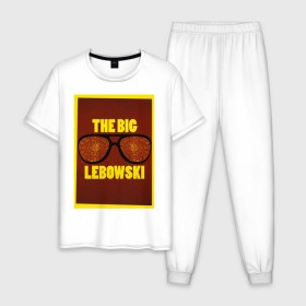 Мужская пижама хлопок с принтом The Big Lebowski в Курске, 100% хлопок | брюки и футболка прямого кроя, без карманов, на брюках мягкая резинка на поясе и по низу штанин
 | the big lebowski | большой лебовски | кино | персонаж | чувак