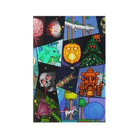 Обложка для паспорта матовая кожа с принтом Terraria allpic в Курске, натуральная матовая кожа | размер 19,3 х 13,7 см; прозрачные пластиковые крепления | game | pixel | terraria | игра | пиксель | террариа