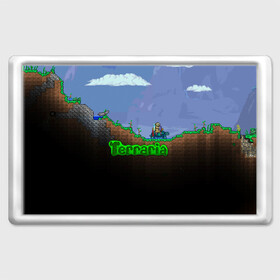 Магнит 45*70 с принтом terraria game в Курске, Пластик | Размер: 78*52 мм; Размер печати: 70*45 | Тематика изображения на принте: game | pixel | terraria | игра | пиксель | террариа