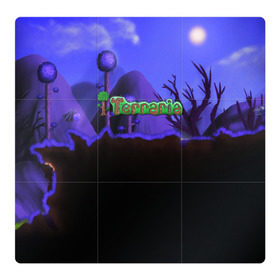 Магнитный плакат 3Х3 с принтом TERRARIA в Курске, Полимерный материал с магнитным слоем | 9 деталей размером 9*9 см | game | pixel | terraria | игра | пиксель | террариа