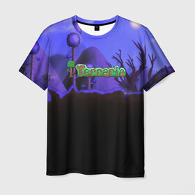 Мужская футболка 3D с принтом TERRARIA в Курске, 100% полиэфир | прямой крой, круглый вырез горловины, длина до линии бедер | game | pixel | terraria | игра | пиксель | террариа