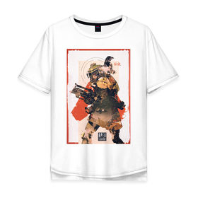 Мужская футболка хлопок Oversize с принтом Apex Legends Bloodhound в Курске, 100% хлопок | свободный крой, круглый ворот, “спинка” длиннее передней части | apex legends | bloodhound | game | игры | королевская битва