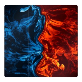 Магнитный плакат 3Х3 с принтом Огонь и вода в Курске, Полимерный материал с магнитным слоем | 9 деталей размером 9*9 см | fire | texture | абстракция | граффити | краски | лед | линии | огонь | огонь и лед | текстура | уличный стиль | яркая
