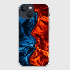 Чехол для iPhone 13 mini с принтом Огонь и вода в Курске,  |  | fire | texture | абстракция | граффити | краски | лед | линии | огонь | огонь и лед | текстура | уличный стиль | яркая