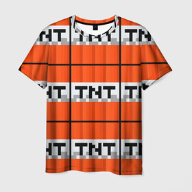 Мужская футболка 3D с принтом Minecraft-Динамит в Курске, 100% полиэфир | прямой крой, круглый вырез горловины, длина до линии бедер | minecraft | майн | майнкрафт | минекрафт