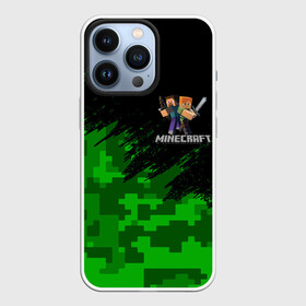 Чехол для iPhone 13 Pro с принтом MINECRAFT в Курске,  |  | block | creeper | cube | minecraft | pixel | блок | геометрия | крафт | крипер | кубики | майнкрафт | пиксели