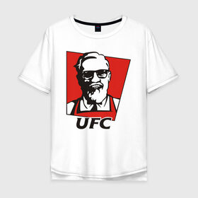 Мужская футболка хлопок Oversize с принтом UFC в Курске, 100% хлопок | свободный крой, круглый ворот, “спинка” длиннее передней части | Тематика изображения на принте: mcgregor | боец | единоборства | конор макгрегор | макгрегор | спорт