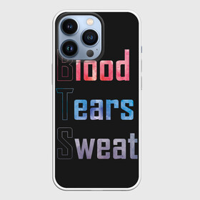 Чехол для iPhone 13 Pro с принтом Blood  Tears  Sweat в Курске,  |  | Тематика изображения на принте: bangtan | bighit | boy | fake love | j hope | jimin | jin | jungkook | korea | kpop | live | luv | mic drop | rm | suga | v | with | бтс | кей | поп