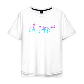 Мужская футболка хлопок Oversize с принтом LIL PEEP (НА СПИНЕ) в Курске, 100% хлопок | свободный крой, круглый ворот, “спинка” длиннее передней части | lil peep | lil prince | pink | зарубежная музыка | лил пип | маленький принц