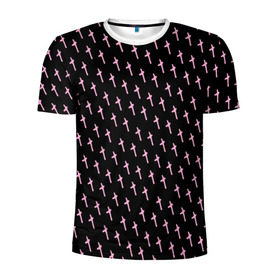 Мужская футболка 3D спортивная с принтом LiL PEEP Pattern в Курске, 100% полиэстер с улучшенными характеристиками | приталенный силуэт, круглая горловина, широкие плечи, сужается к линии бедра | lil peep | lil prince | pink | зарубежная музыка | лил пип | маленький принц