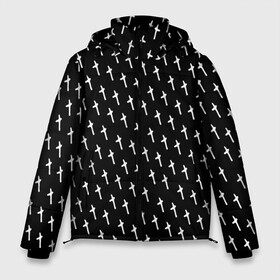 Мужская зимняя куртка 3D с принтом LiL PEEP Pattern в Курске, верх — 100% полиэстер; подкладка — 100% полиэстер; утеплитель — 100% полиэстер | длина ниже бедра, свободный силуэт Оверсайз. Есть воротник-стойка, отстегивающийся капюшон и ветрозащитная планка. 

Боковые карманы с листочкой на кнопках и внутренний карман на молнии. | Тематика изображения на принте: lil peep | lil prince | pink | зарубежная музыка | лил пип | маленький принц