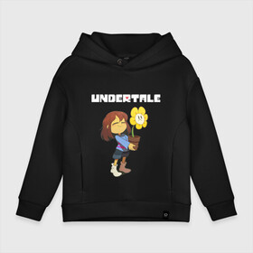 Детское худи Oversize хлопок с принтом UNDERTALE в Курске, френч-терри — 70% хлопок, 30% полиэстер. Мягкий теплый начес внутри —100% хлопок | боковые карманы, эластичные манжеты и нижняя кромка, капюшон на магнитной кнопке | Тематика изображения на принте: asriel dreemurr | chara | frisk | gaster blaster | sans | undertale | азриэль дримурр | андертейл | андрайн | гастер | меттатон | санс | фриск | чара