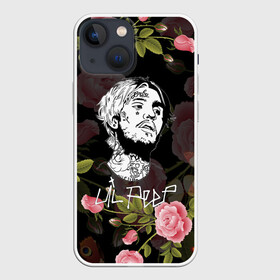 Чехол для iPhone 13 mini с принтом LIL PEEP ROSES | ЛИЛ ПИП в Курске,  |  | Тематика изображения на принте: lil peep | lil prince | pink | зарубежная музыка | лил пип | маленький принц