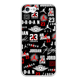 Чехол для iPhone 5/5S матовый с принтом MICHAEL JORDAN LOGOBOMBING в Курске, Силикон | Область печати: задняя сторона чехла, без боковых панелей | 23 | bulls | chicago bulls | jordan | logo | michael jordan | nba | paris saint germain | psg | red | sport | быки | джордан | лого | майкл джордан | псж | спорт | чикаго буллс