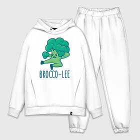 Мужской костюм хлопок OVERSIZE с принтом Brocco Lee в Курске,  |  | broccoli | vegan | veggie | брокко ли | брокколи | брюс ли | веган | вегетарианец