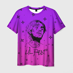 Мужская футболка 3D с принтом LIL PEEP. в Курске, 100% полиэфир | прямой крой, круглый вырез горловины, длина до линии бедер | lil peep | lil prince | pink | зарубежная музыка | зарубежный рэп | лил пип | маленький принц