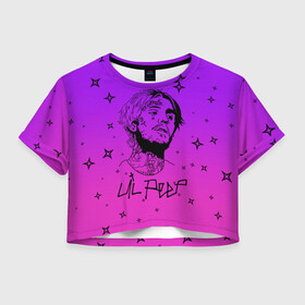 Женская футболка Crop-top 3D с принтом LIL PEEP. в Курске, 100% полиэстер | круглая горловина, длина футболки до линии талии, рукава с отворотами | lil peep | lil prince | pink | зарубежная музыка | зарубежный рэп | лил пип | маленький принц