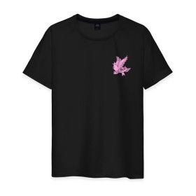 Мужская футболка хлопок с принтом LIL PEEP (НА СПИНЕ) в Курске, 100% хлопок | прямой крой, круглый вырез горловины, длина до линии бедер, слегка спущенное плечо. | lil peep | lil prince | pink | зарубежная музыка | лил пип | маленький принц