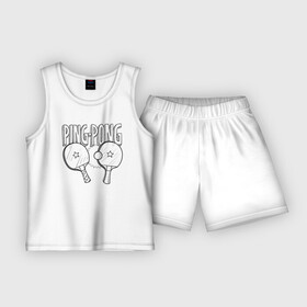 Детская пижама с шортами хлопок с принтом пинг понг в Курске,  |  | Тематика изображения на принте: ping pong | настольный теннис | пинг понг | спорт | теннис