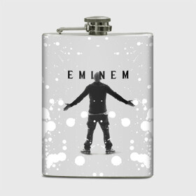 Фляга с принтом EMINEM | ЭМИНЕМ (Z) в Курске, металлический корпус | емкость 0,22 л, размер 125 х 94 мм. Виниловая наклейка запечатывается полностью | Тематика изображения на принте: eminem | rap | зарубежный реп | реп | эминем