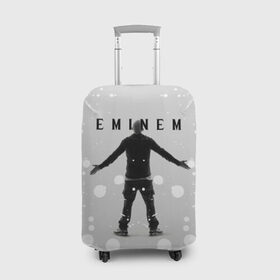 Чехол для чемодана 3D с принтом EMINEM | ЭМИНЕМ (Z) в Курске, 86% полиэфир, 14% спандекс | двустороннее нанесение принта, прорези для ручек и колес | eminem | rap | зарубежный реп | реп | эминем