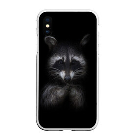 Чехол для iPhone XS Max матовый с принтом енот в Курске, Силикон | Область печати: задняя сторона чехла, без боковых панелей | енот | енот хайп | еноты | животные | лайв тудей