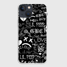 Чехол для iPhone 13 mini с принтом LIL PEEP LOGOBOMBING | ЛИЛ ПИП в Курске,  |  | Тематика изображения на принте: lil peep | lil prince | pink | зарубежная музыка | лил пип | маленький принц