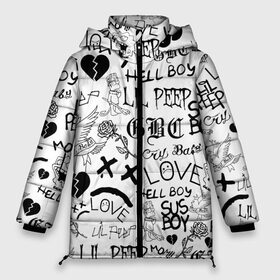 Женская зимняя куртка 3D с принтом LIL PEEP LOGOBOMBING в Курске, верх — 100% полиэстер; подкладка — 100% полиэстер; утеплитель — 100% полиэстер | длина ниже бедра, силуэт Оверсайз. Есть воротник-стойка, отстегивающийся капюшон и ветрозащитная планка. 

Боковые карманы с листочкой на кнопках и внутренний карман на молнии | lil peep | lil prince | pink | зарубежная музыка | лил пип | маленький принц