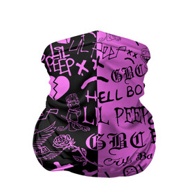 Бандана-труба 3D с принтом LIL PEEP LOGOBOMBING BLACK PINK в Курске, 100% полиэстер, ткань с особыми свойствами — Activecool | плотность 150‒180 г/м2; хорошо тянется, но сохраняет форму | lil peep | lil prince | pink | зарубежная музыка | лил пип | маленький принц
